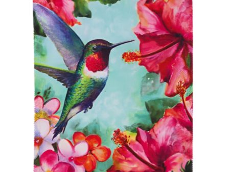 Hummingbird & Hibiscus Textured Suede House Flag - 29  x 43  Online Sale