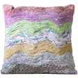 Handstitched Cotton Wave Pattern Pillow - 16  x 16  Supply