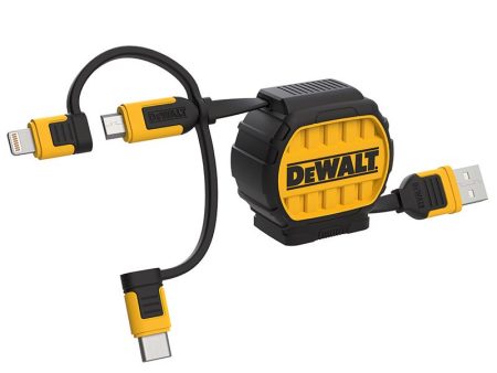 DeWalt 3-in-1 (Lightning   Micro USB   USB-C) Retractable Charging Cable Discount