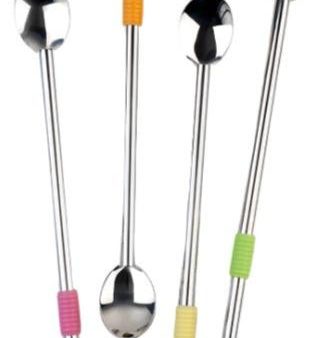 RSVP Stainless Steel Spoon Straws - 4 pc. Cheap