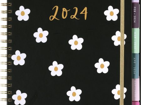 2024 Black Daisy Large Spiral Planner Online now