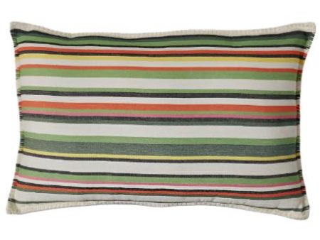 Garden Stripe Cotton Throw Pillow - 24  x 16  For Cheap