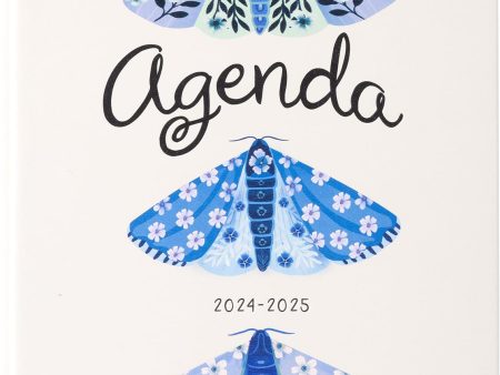 2024-2025 Medium Bound Planner 6x8  - Blue Moth For Sale