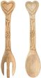 Mango Wood Heart Handle Salad Servers - 2 pc. Online Sale