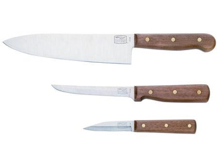 Walnut Tradition Stainless Steel Assorted Knife Set - 3 pc. Supply