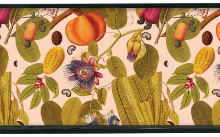 Passion Flora Lacquered Serving Tray - 10  x 20  Online Hot Sale