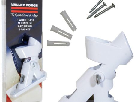 Valley Forge Cast Aluminum 2-Position Flagpole Bracket (White) - 1  on Sale