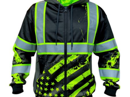 SafetyShirtz - SS360º Enhanced Visibility American Grit Stealth Zip-Up Safety Hoodie Online now