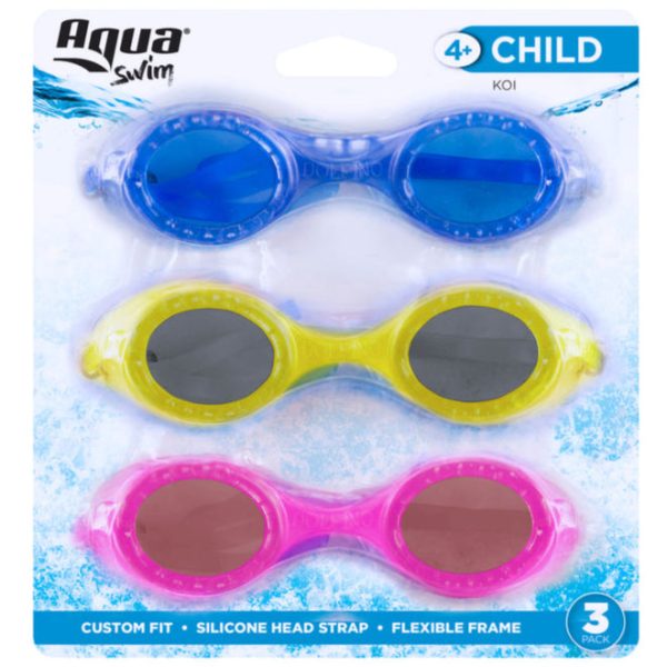 Aqua Swim Assorted Child-Sized Goggles - 3 pc. Online Hot Sale