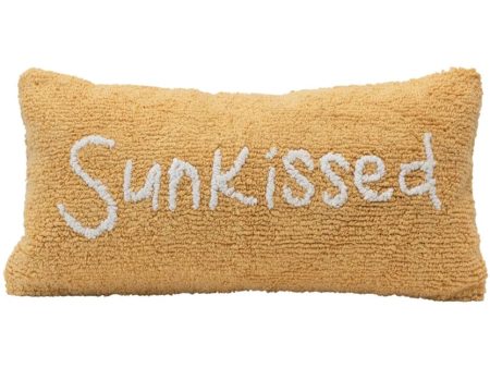 Sun Kissed  Cotton Punch Hook Lumbar Pillow - 24  x 12  For Cheap