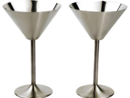 RSVP Stainless Steel Martini Glasses - 2 pc. Fashion