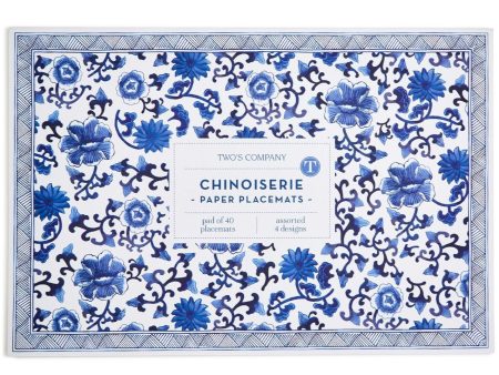 Blue Chinoiserie Paper Placemat Book - 40 pc. Discount