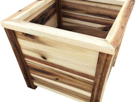 All Natural Square Wood Planter - 12  Online Hot Sale