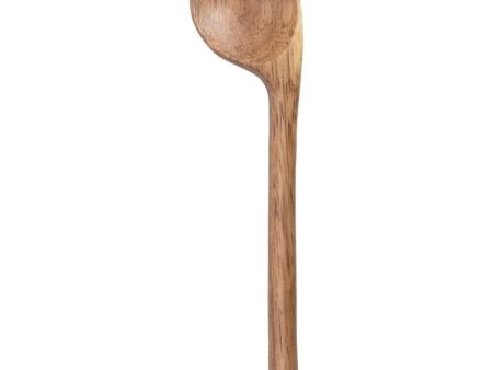 Hand-Carved Angled Acacia Wood Spoon - 7  Sale