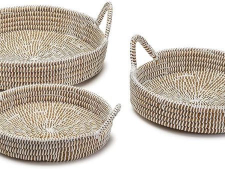 Hand-Crafted Seagrass Basket Trays with Handles For Cheap