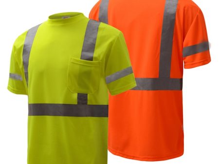 GSS Class 3 Moisture Wicking Short Sleeve Safety T-Shirt With Chest Pocket For Cheap