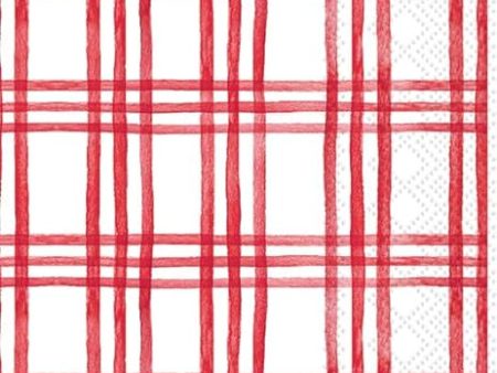 Holly Red & White Plaid Christmas Guest Towel Paper Napkins Hot on Sale