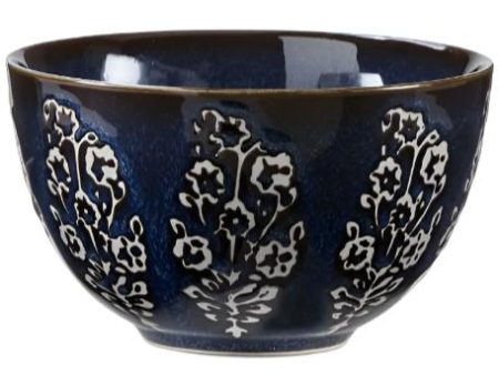 Blue Reactive Glaze Stoneware Cottage Snack Bowl - 4.75  Discount