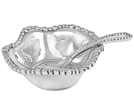 Organic Pearl Bowl w  Serving Spoon - 5.25  x 4.75  Sale