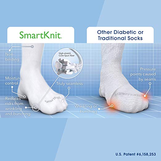 Diabetic Sock Large White Fashion