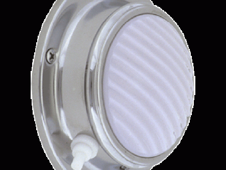 Dome Light w  Switch - Surface Mount, 24V - Chrome Housing - Clear or Moonstone Lens For Cheap