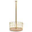 Gold-Finished Metal & Wood Basket Paper Towel Holder For Discount