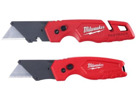 Milwaukee Fastback Press-&-Flip Folding Utility Knives - 2 pc. For Cheap