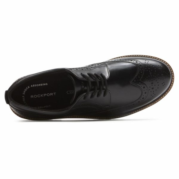 Rockport Men MARSHALL WING TIP BLACK LEATHER on Sale