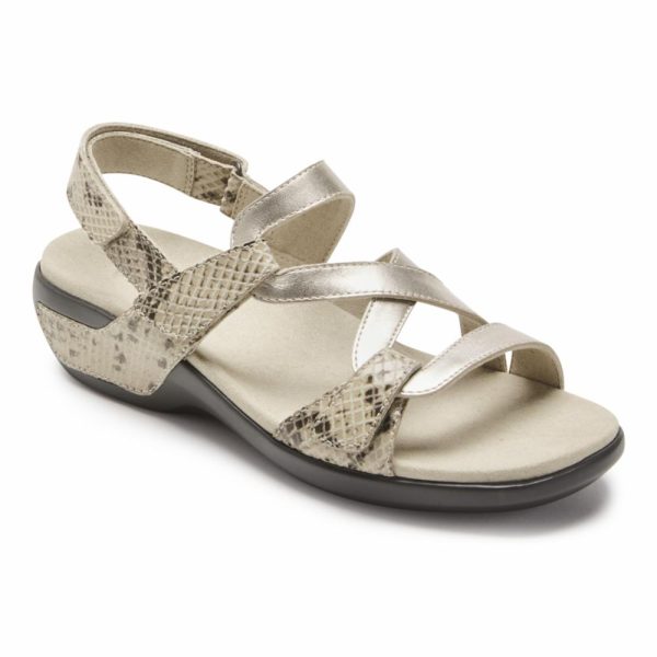 Aravon POWER COMFORT SANDALS STRAP SANDAL PLATINUM For Sale